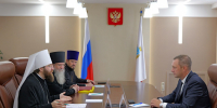 Губернатор Роман Бусаргин провел встречу с митрополитом Саратовским и Вольским Игнатием - Советский район